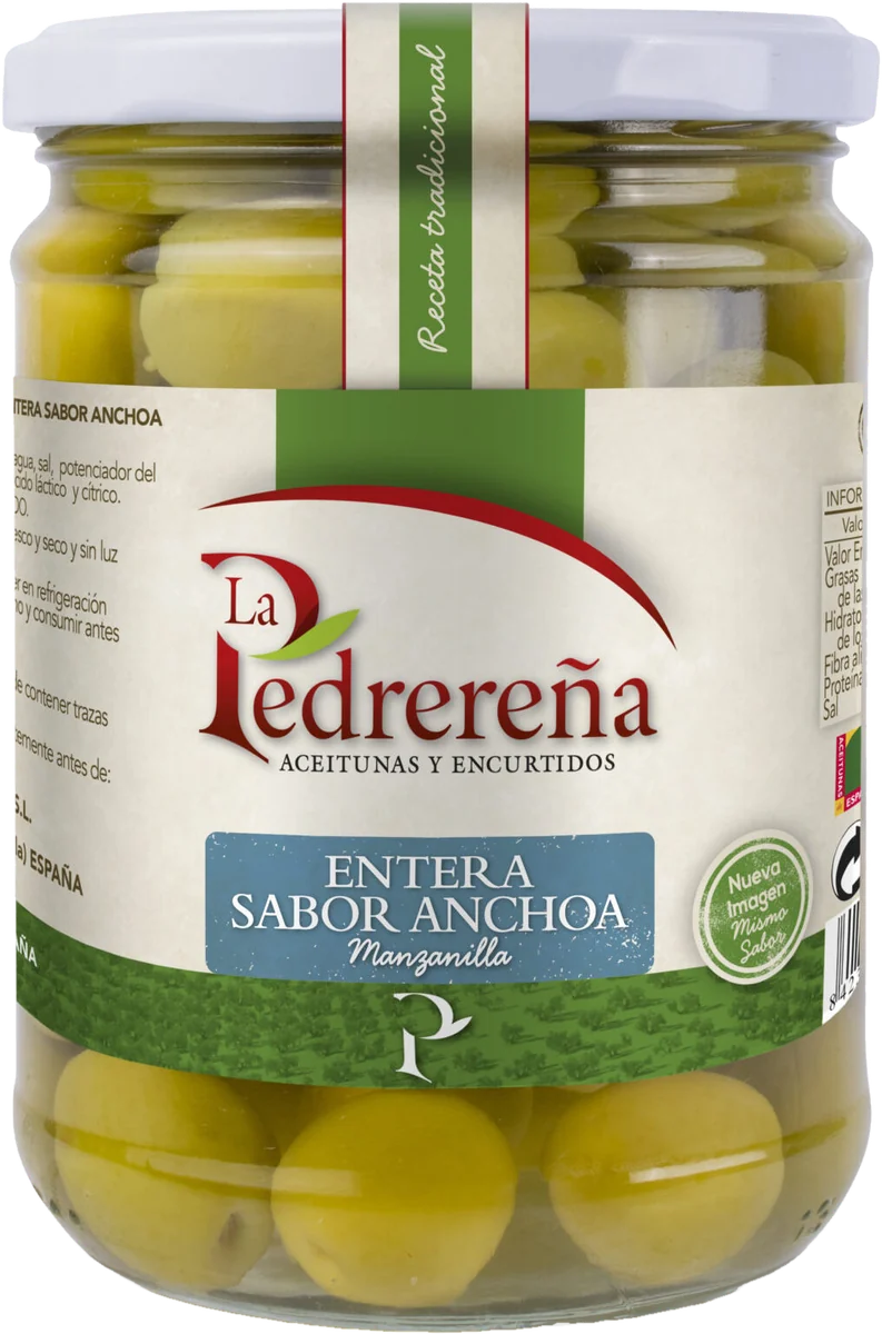 Bote de aceituna manzanilla sabor anchoa